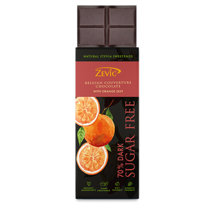 70% Dark Belgian Couverture Chocolate with Orange Zest - 40 gms