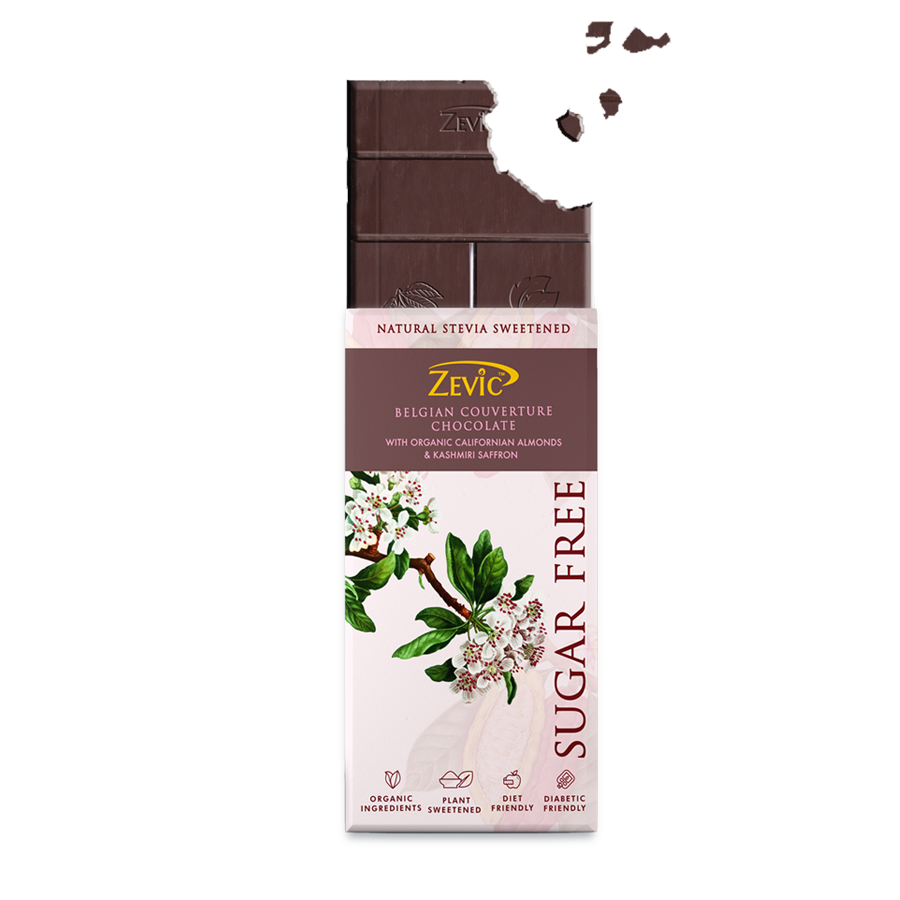 Belgian Couverture Chocolate with Organic Californian Almonds and Kashmiri Saffron