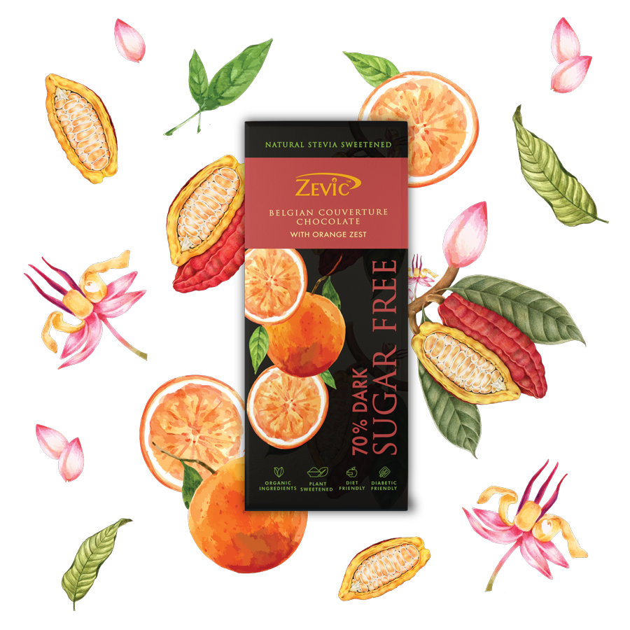70% Dark Belgian Couverture Chocolate with Orange Zest - 40 gms