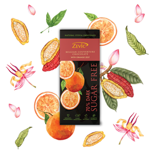 70% Dark Belgian Couverture Chocolate with Orange Zest - 40 gms