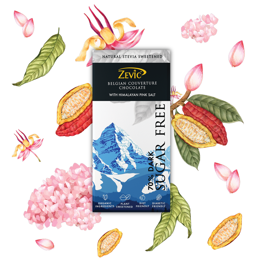 70% Dark Belgian Couveture Chocolate with Himalayan Pink Salt - 40 gms