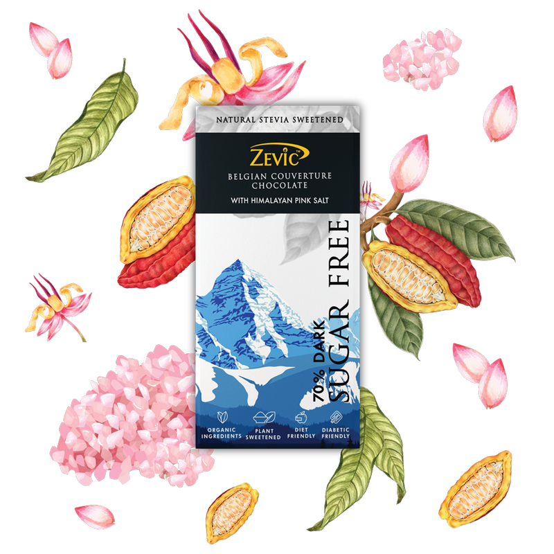 70% Dark Belgian Couveture Chocolate with Himalayan Pink Salt - 90 gms