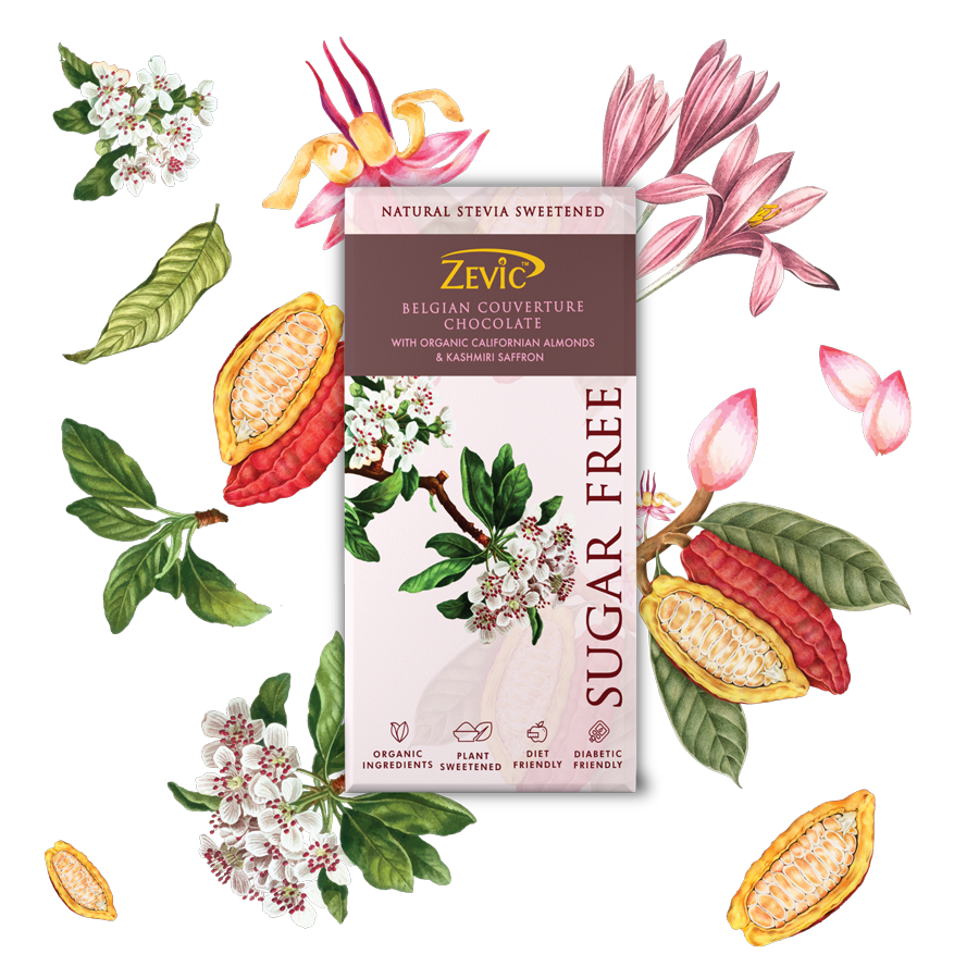 Belgian Couverture Chocolate with Organic Californian Almonds and Kashmiri Saffron