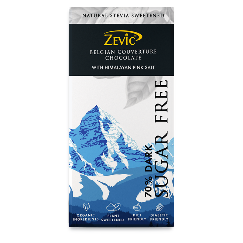 70% Dark Belgian Couveture Chocolate with Himalayan Pink Salt - 90 gms