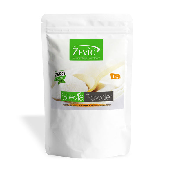 Zevic Stevia Sugar Free White Powder | Zero Calories | Vegan | 100% Natural Sweetener | Keto & Diabetic Friendly Sugarfree Sweetener - 1 Kg