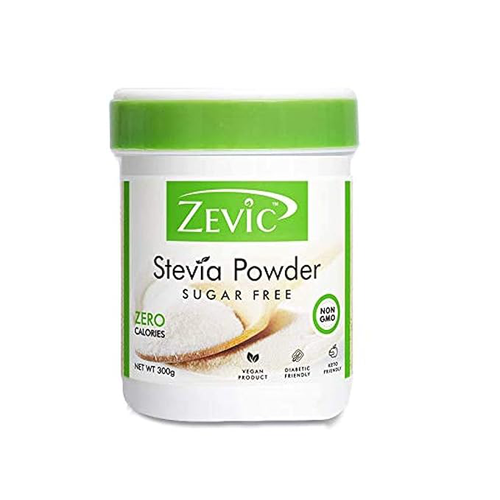 Zevic Stevia Sugar Free White Powder | Zero Calories | Vegan | 100% Natural Sweetener | Keto & Diabetic Friendly 300gm