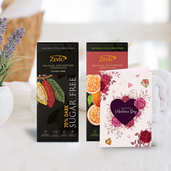 Zevic Sugar free Chocolate Gift Pack  + A Beautiful Love Card