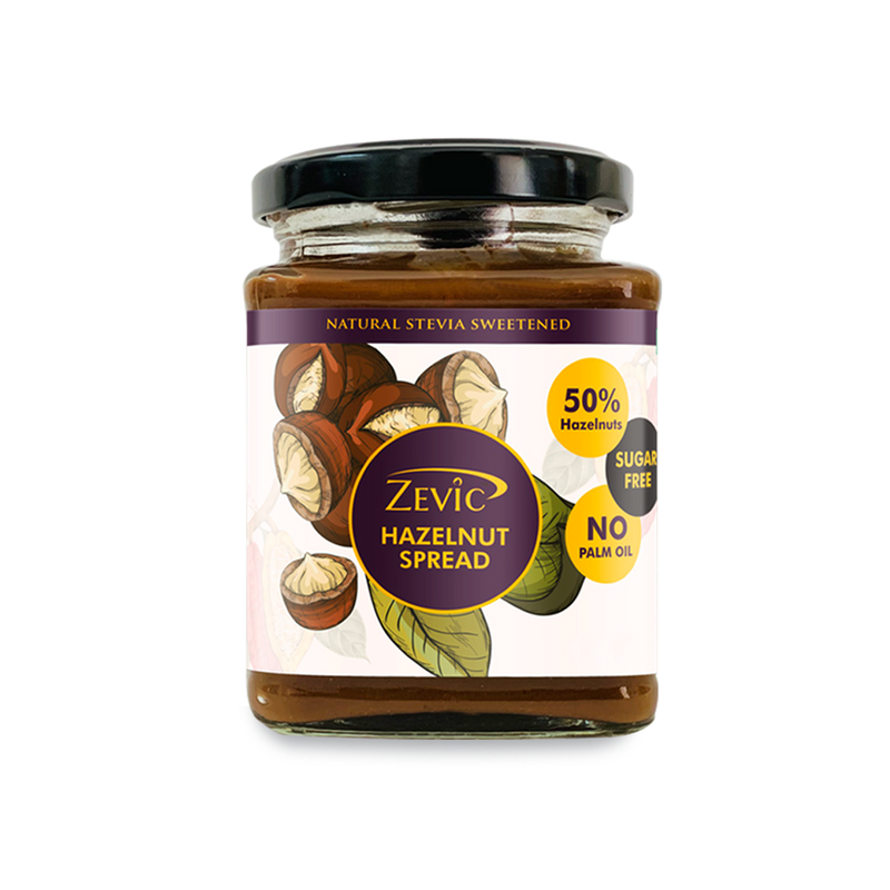 Zevic Sugar Free Belgian Keto Chocolate Hazelnut Spread with 50% Hazelnut, Natural Hazelnut Oil (No Palm oil) & No sugar 200 gm