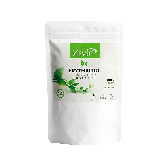 Zevic Erythritol 100% Natural Sweetener | Vegan & Zero Calorie | Keto & Diet Friendly, 900gm