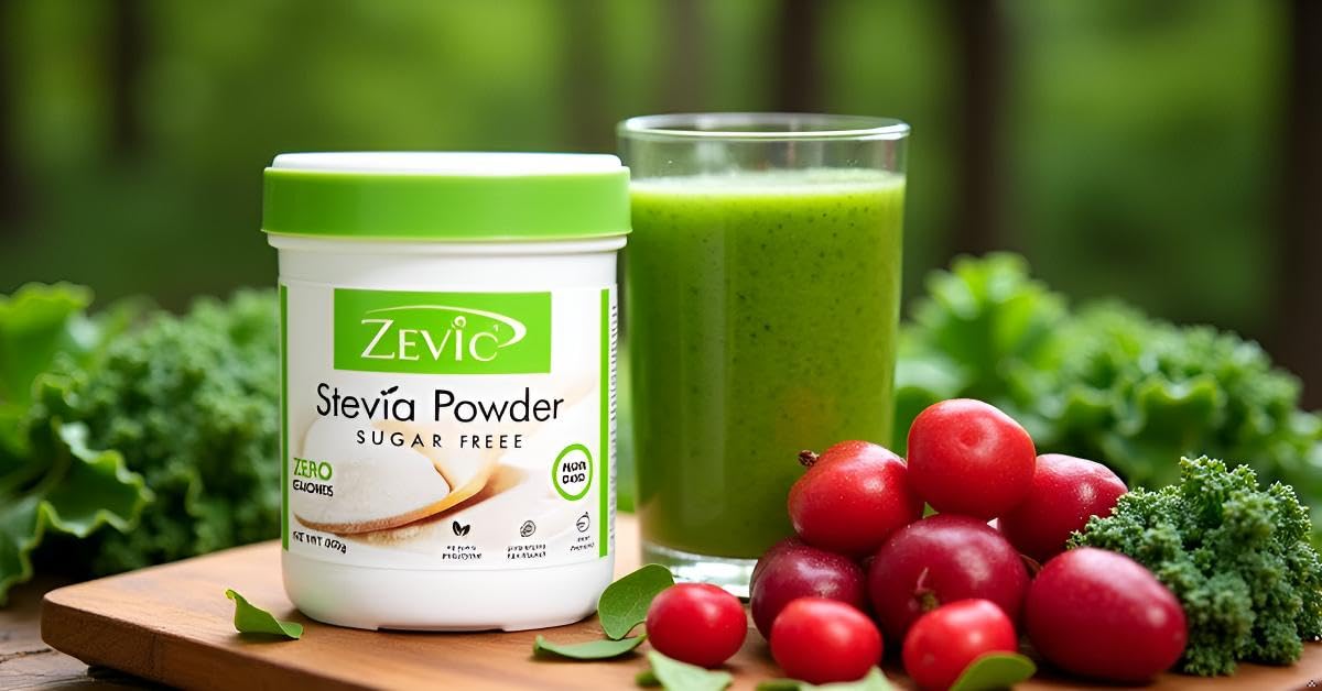 Zevic Stevia Sugar Free White Powder | Zero Calories | Vegan | 100% Natural Sweetener | Keto & Diabetic Friendly 300gm Pack of 3