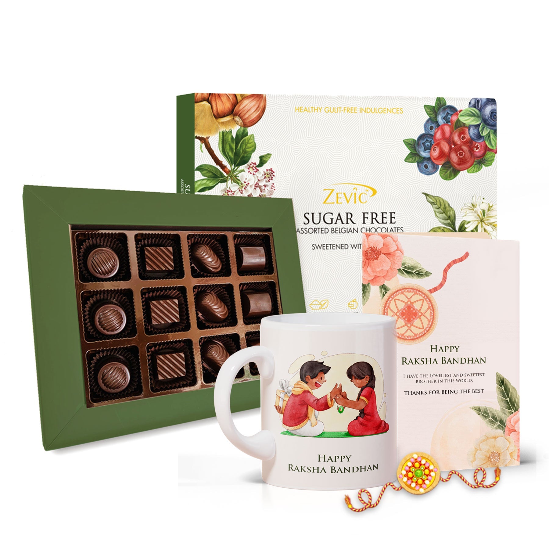 Zevic 70% Dark Pralines and Truffles Rakhi Special Hamper