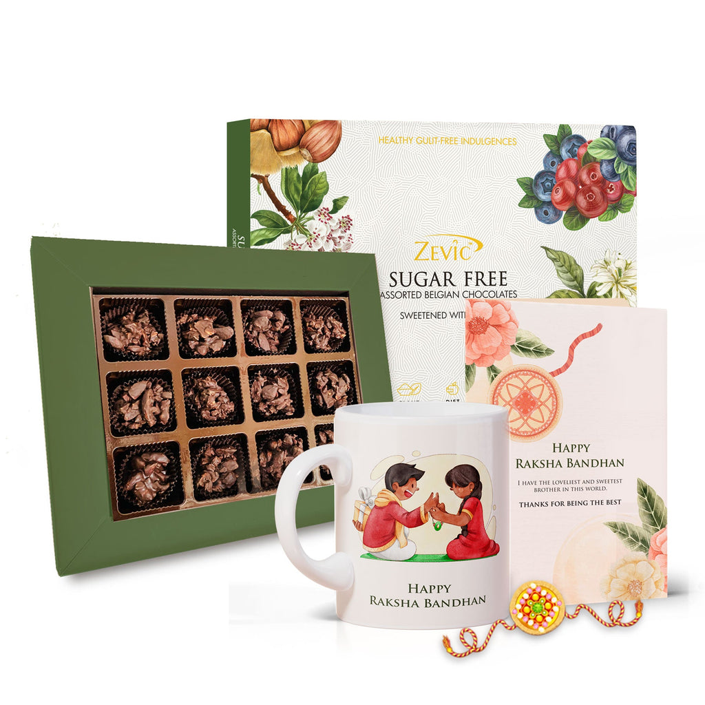 Zevic Luxurious Almond Rocks Rakhi Special Hamper