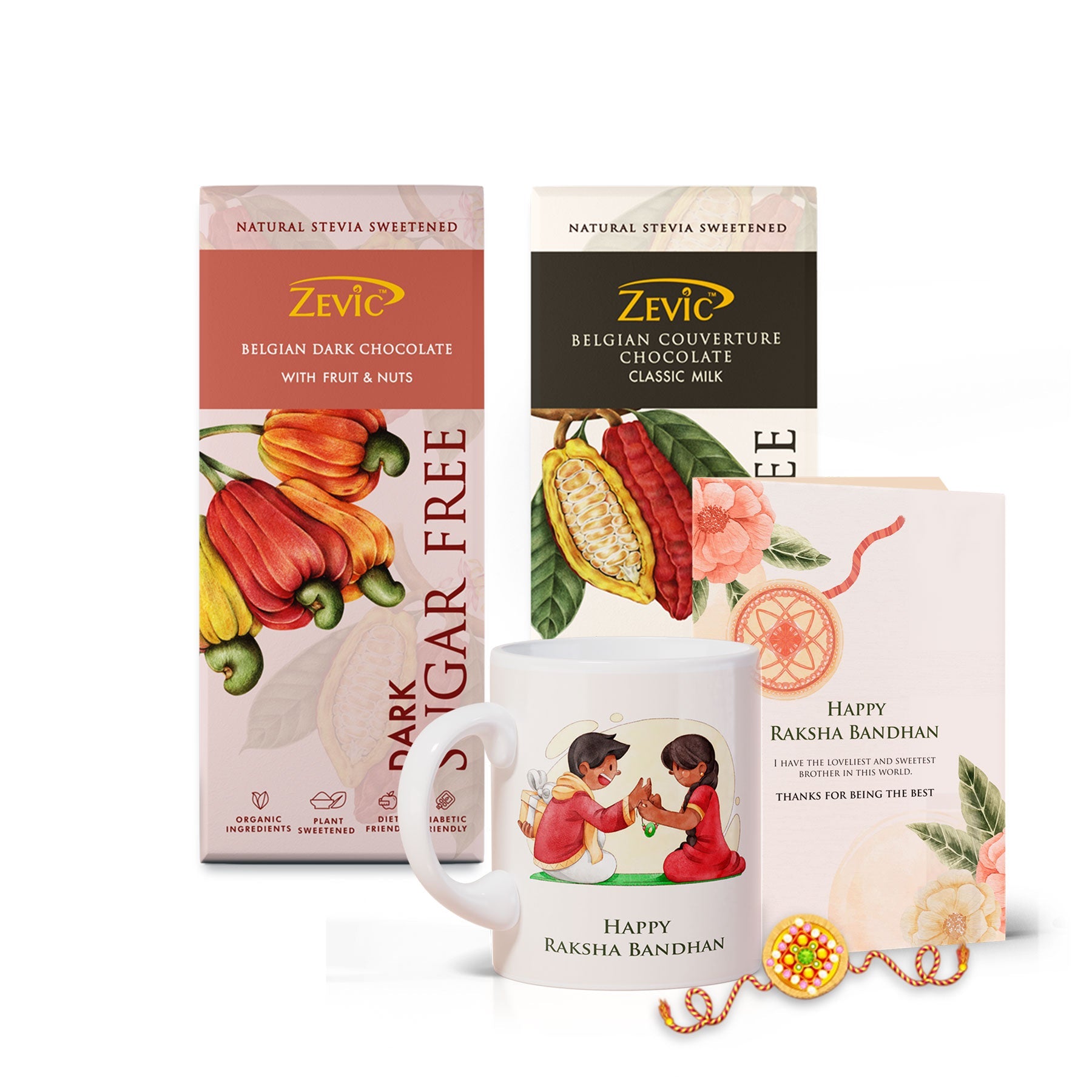 Zevic Assorted Chocolates (Classic Milk + Fruit n Nuts) Rakhi Special Hamper