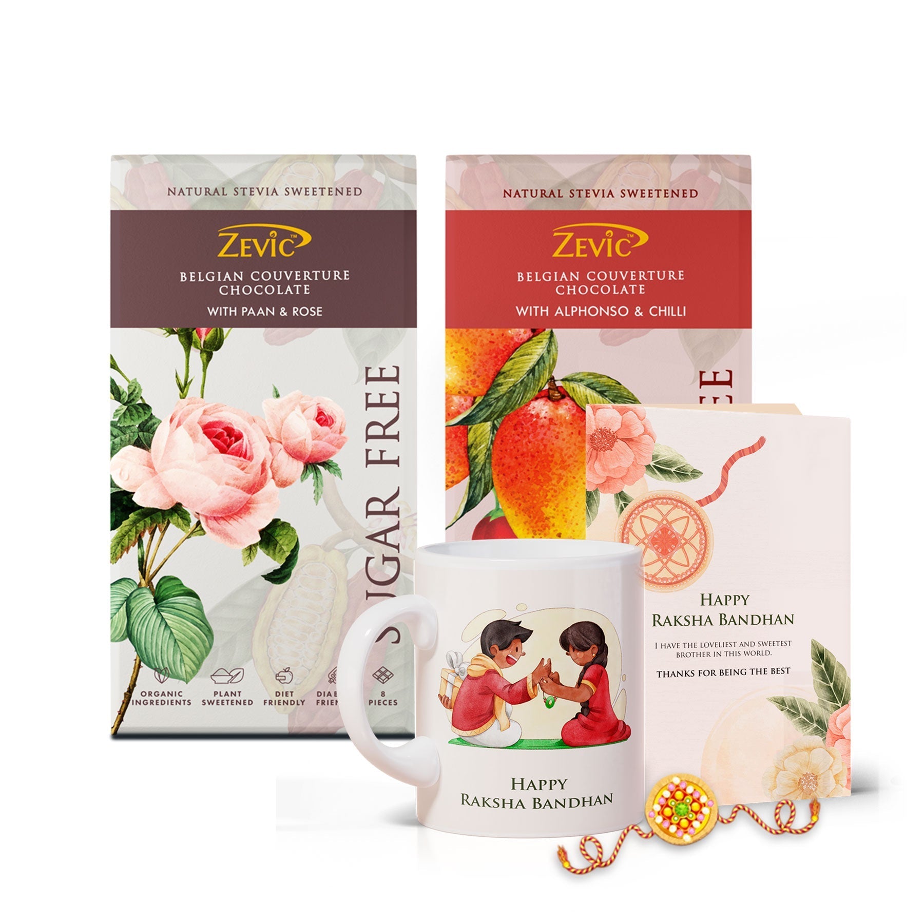 Zevic Assorted Dark Belgian Couverture Chocolates (85% Dark + 99% Dark) Rakhi Special Hamper