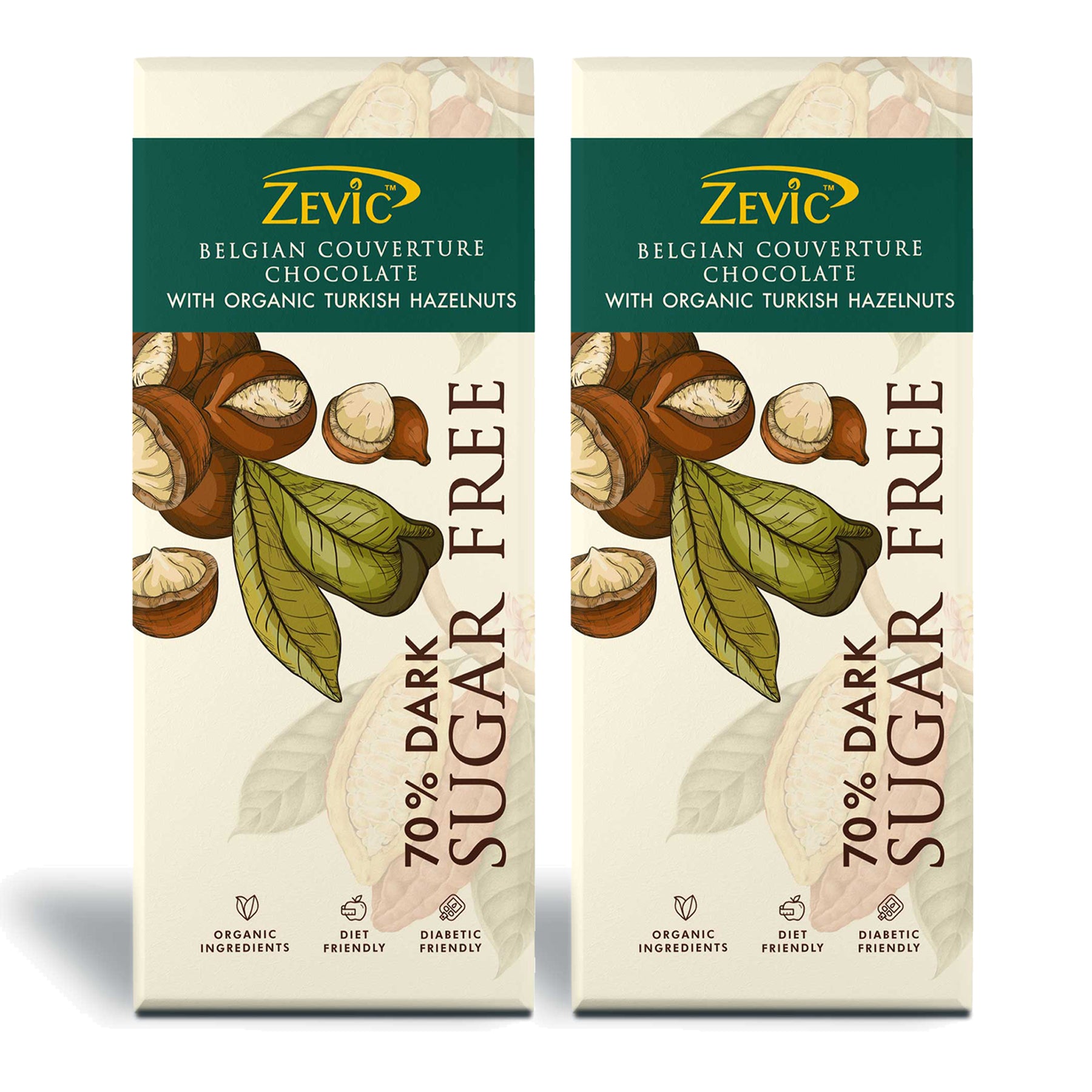 70% Dark Belgian Couverture Chocolate with Organic Turkish Hazelnuts - 40g