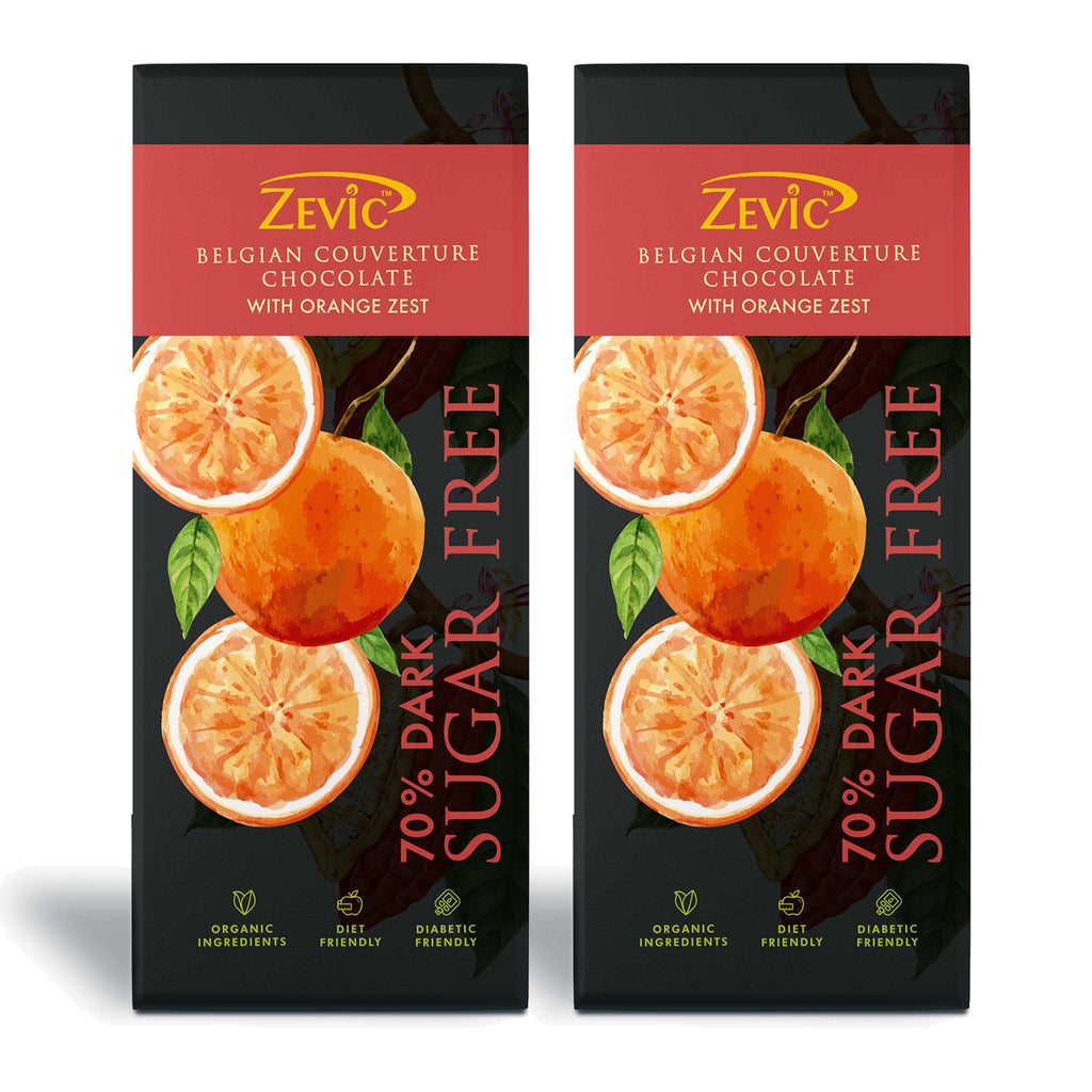 70% Dark Belgian Couverture Chocolate with Orange Zest - 40 gms